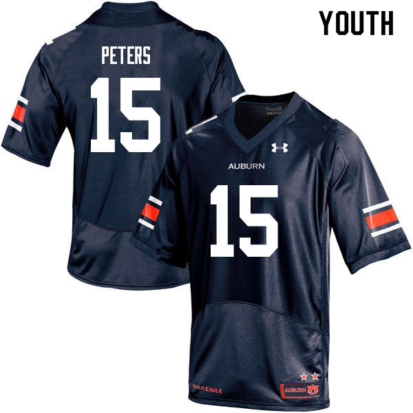 Youth #15 Jordyn Peters Auburn Tigers College Football Jerseys Sale-Navy